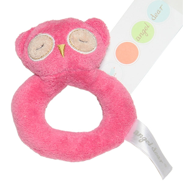 Angel Dear - Ring Rattle - Hot Pink Owl