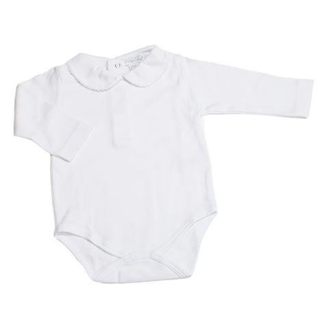 Kissy Kissy - Basic LS Bodysuit Bebe Collar - White