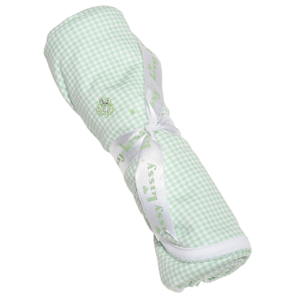 Kissy Kissy - Homeward Gingham Blanket - Froggy