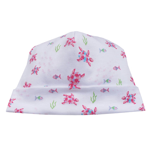 Kissy Kissy - Turtle Tides Print Hat - Fuschia