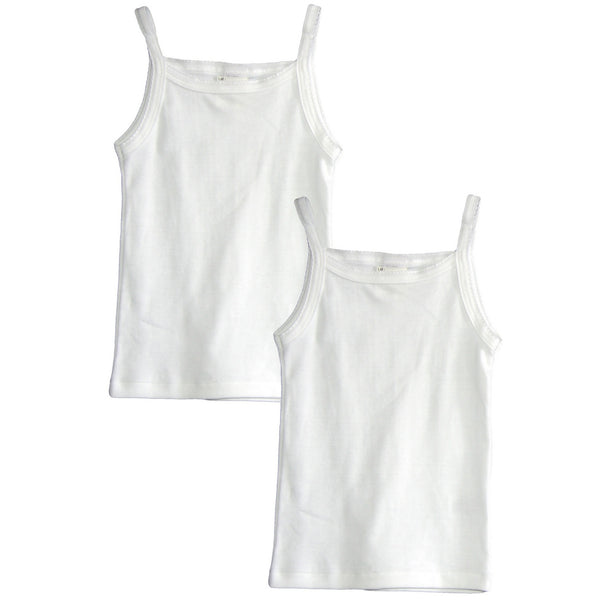 Petit Bateau - Girls 2 pack Sleeveless Tank Tops - White