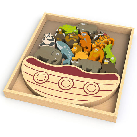 BeginAgain Toys - Balance Boat - Endangered Animals