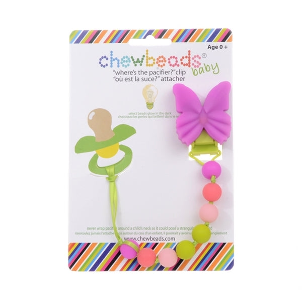 Chewbeads - Wheres the Pacifier Clip - Butterfly