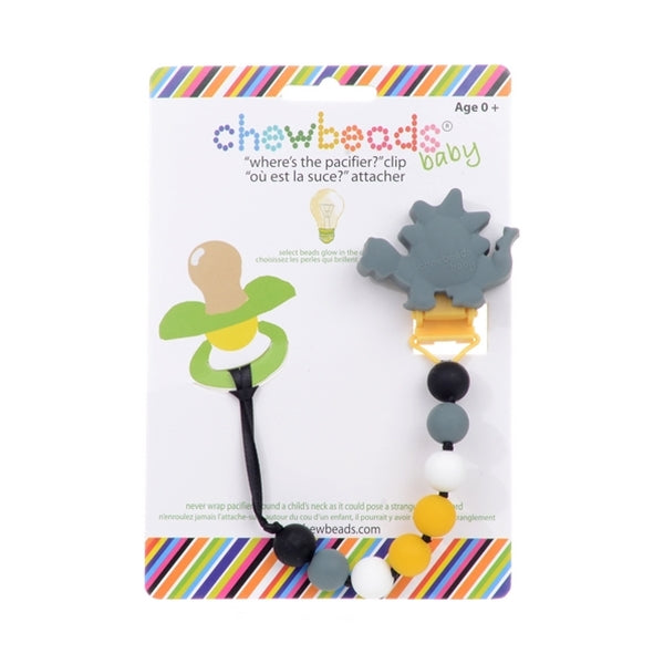 Chewbeads - Wheres the Pacifier Clip - Dinosaur