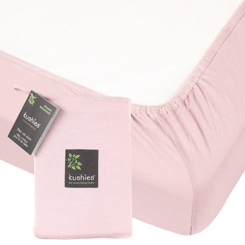 Kushies - Organic Jersey Fitted Sheet-Pink