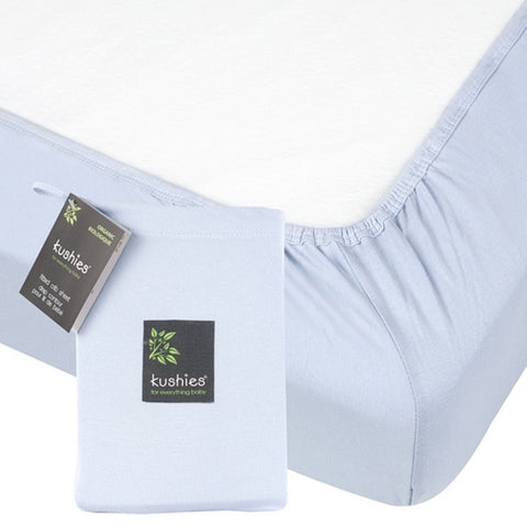 Kushies - Organic Jersey Fitted Sheet-Blue