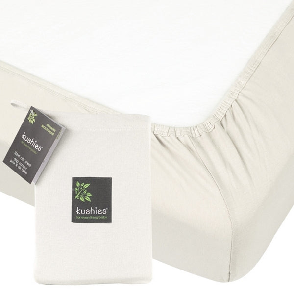 Kushies - Organic Jersey Fitted Sheet-Off White