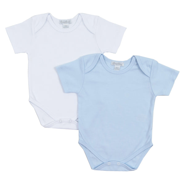 Kissy Kissy - 2 Pack S/S Bodysuits - White-Blue