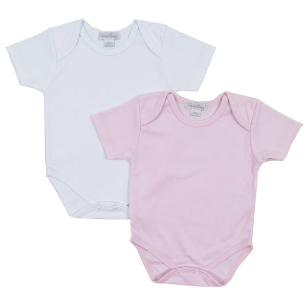 Kissy Kissy - 2 Pack S/S Bodysuits - White-Pink