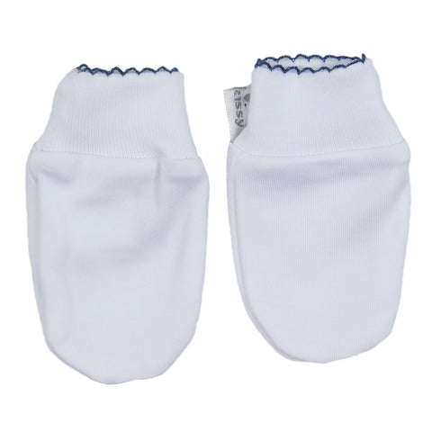 Kissy Kissy - Basic Mittens - White Navy Blue