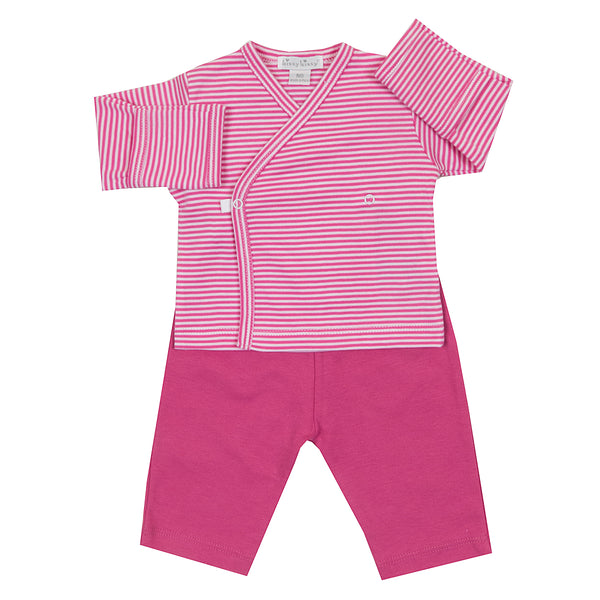 Kissy Kissy - Essentials Pant Set W/L/S Cross Tee - Fuschia