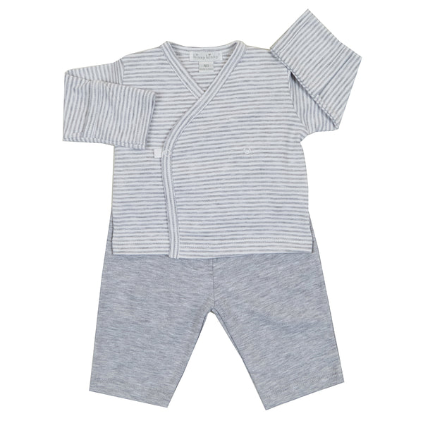 Kissy Kissy - Essentials Pant Set W/L/S Cross Tee - Grey