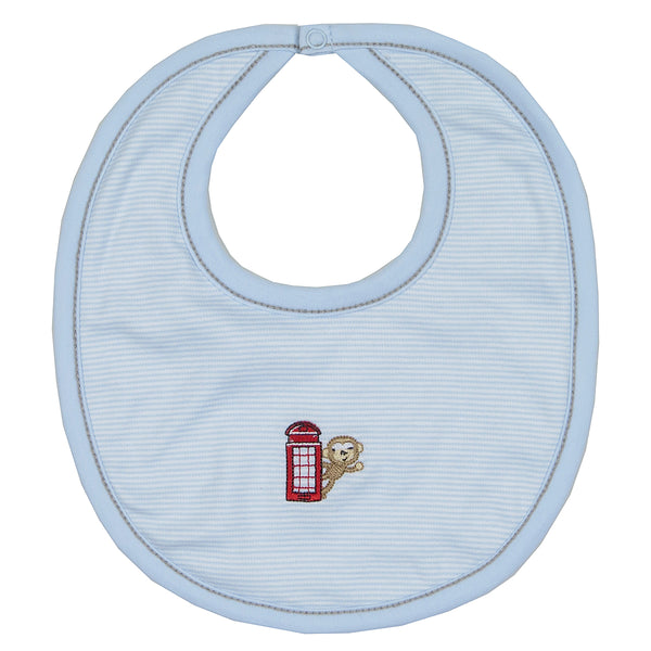 Kissy Kissy - Sightseeing London  Stripe Bib - Blue