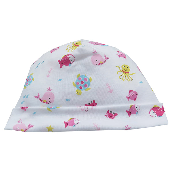 Kissy Kissy - Whale Tails  Hat - White-Fuchsia