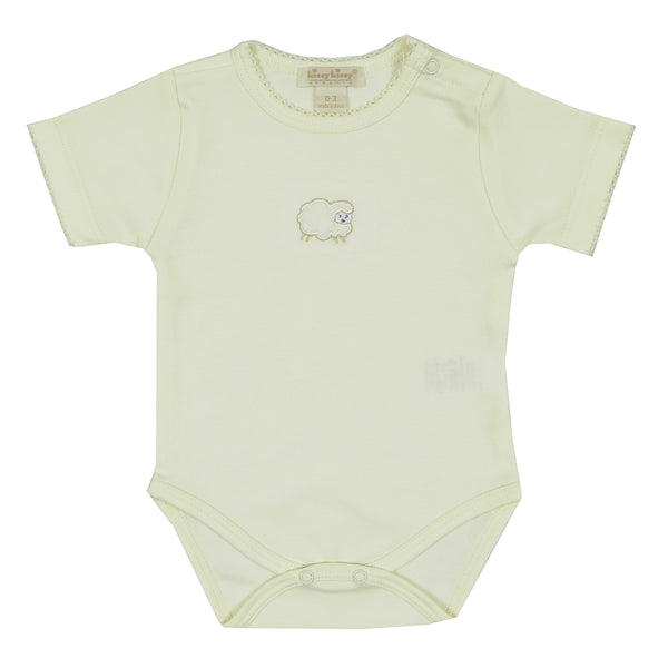 Kissy Kissy - Organic Lamb  S/S Bodysuit - Ecru