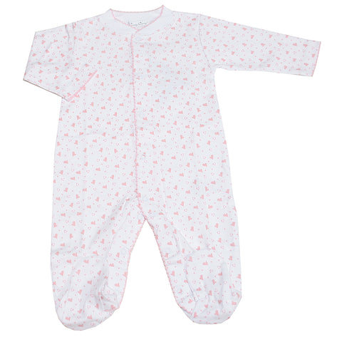 Kissy Kissy - Hearts And Stars  Print Footie - Pink