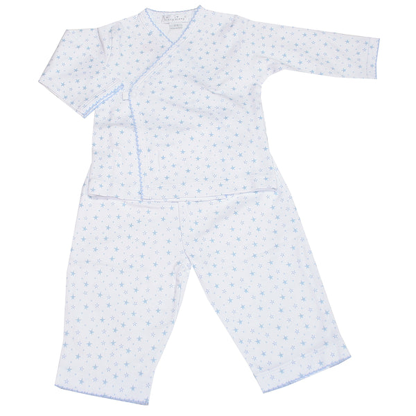 Kissy Kissy - Hearts And Stars  Pant Set With L/S Cross Tee - Blue