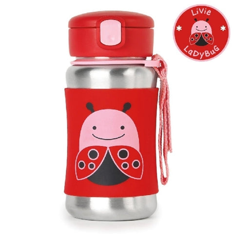 Skip Hop - Zoo Stainless Steel Straw Bottle - Ladybug