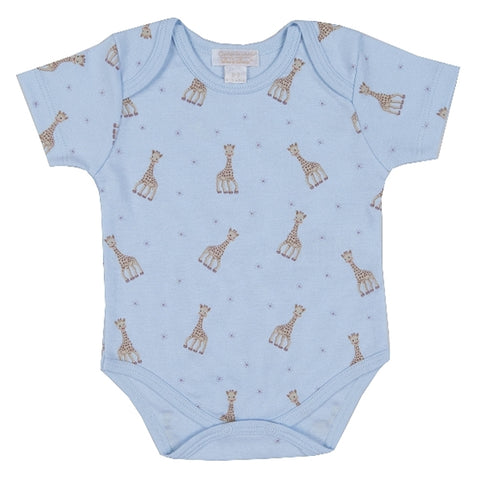 Kissy Kissy - Sophie La Girafe  Print S/S Bodysuit - Blue