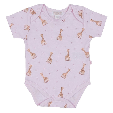 Kissy Kissy - Sophie La Girafe  Print S/S Bodysuit - Pink