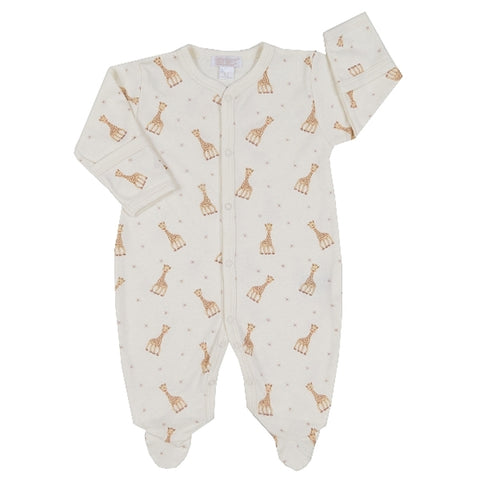 Kissy Kissy - Sophie La Girafe  Print Footie - Ecru