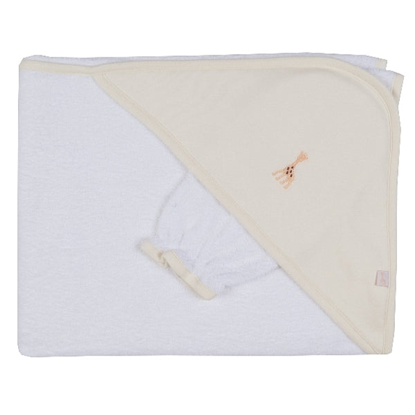 Kissy Kissy - Sophie La Girafe  Towel With Mitt - White/Ecru