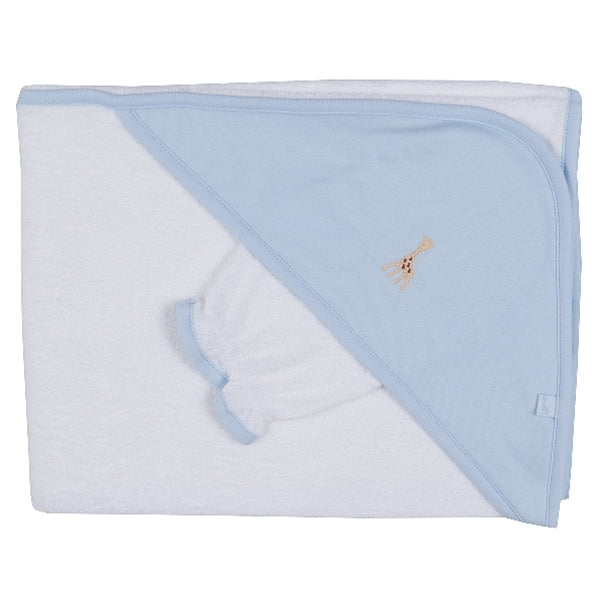 Kissy Kissy - Sophie La Girafe  Towel With Mitt - White/Blue