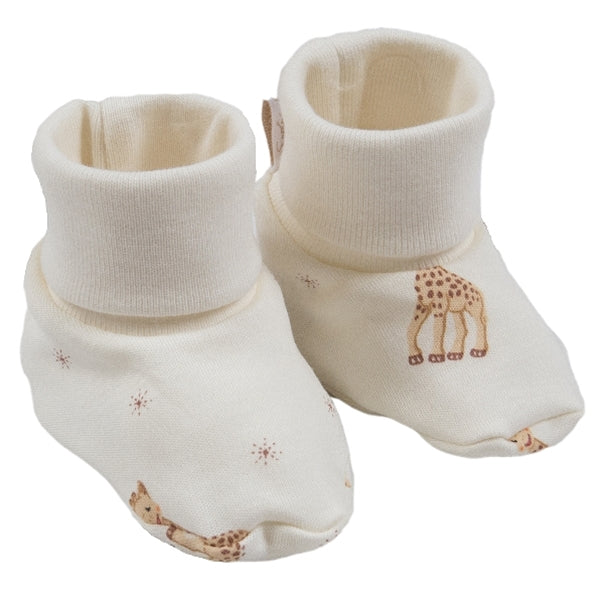 Kissy Kissy - Sophie La Girafe  Print Booties - Ecru