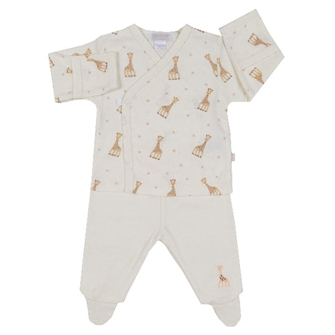 Kissy Kissy - Sophie La Girafe  Footed Pant Set - Ecru