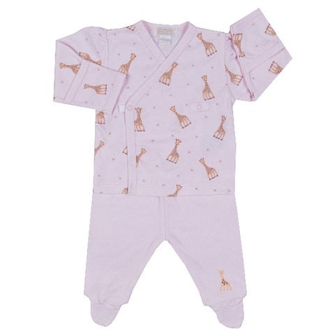 Kissy Kissy - Sophie La Girafe  Footed Pant Set - Pink