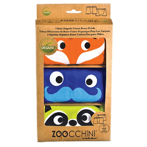 Zoocchini - Boys Organic Boxers Set of 3 - Crazy Critters