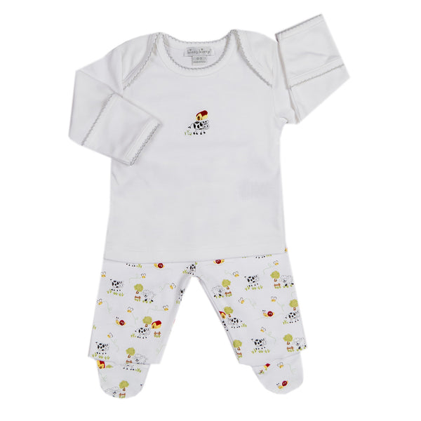 Kissy Kissy - Barnyard Bunch  Footed Pant Set