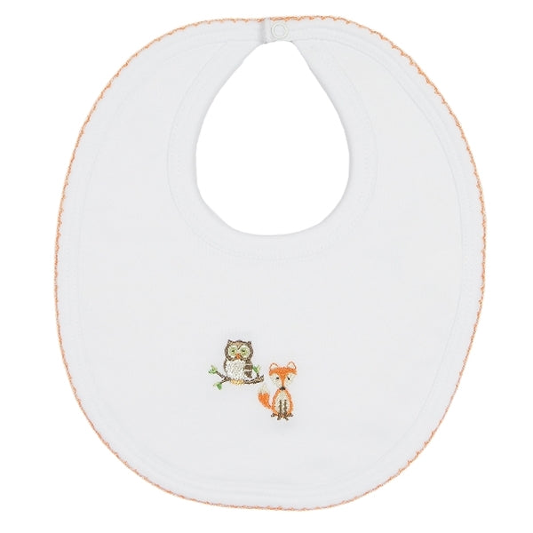 Kissy Kissy - Winter Woodland  Bib - White/Tan