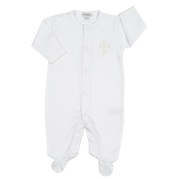 Kissy Kissy - Baby Blessings  Footie - White / Ecru