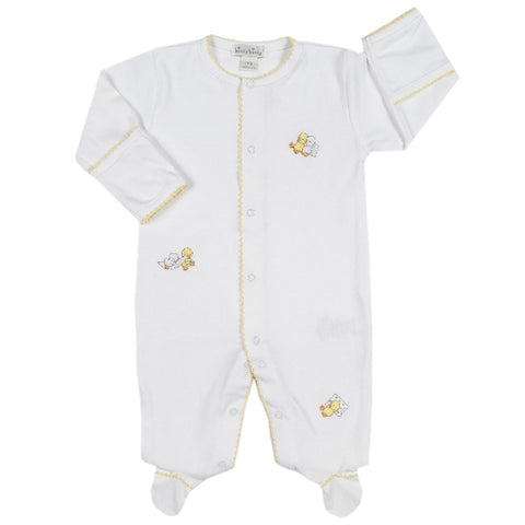 Kissy Kissy - Dozing Duckies  Footie - Wh-Yellow