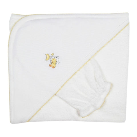 Kissy Kissy - Dozing Duckies  Towel With Mitt - Wh-Yellow