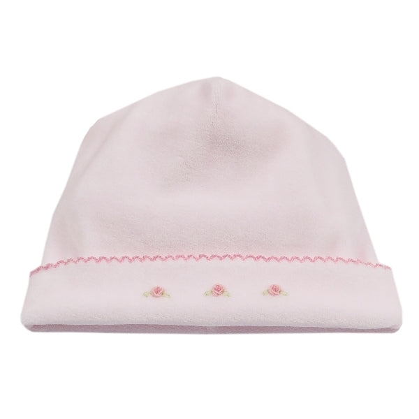 Kissy Kissy - Tiny Tutus  Velour Hat w/ Hand Embroidery - Pink