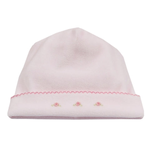 Kissy Kissy - Tiny Tutus  Velour Hat w/ Hand Embroidery - Pink