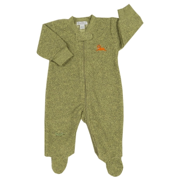 Kissy Kissy - Jungle Jaunt  Sherpa Footie W/Zipper - Green