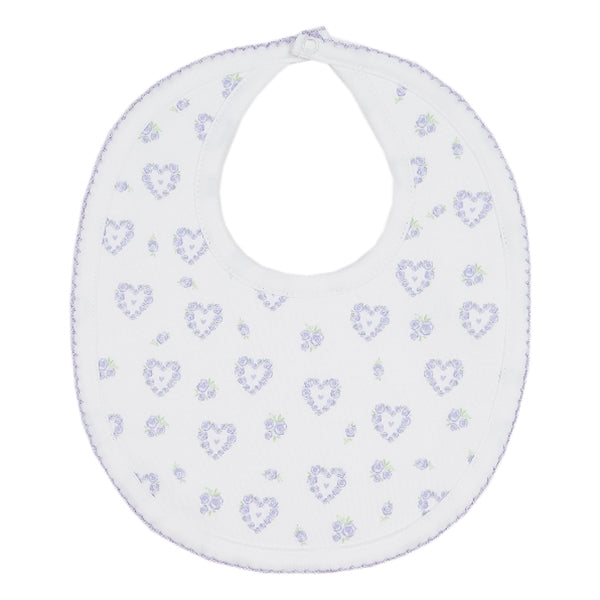 Kissy Kissy - Fleur De L'Amour  Print Bib - Lilac