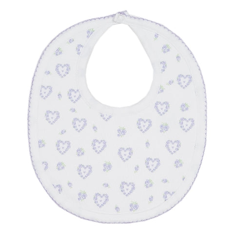 Kissy Kissy - Fleur De L'Amour  Print Bib - Lilac