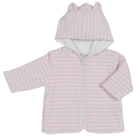 Kissy Kissy - Natures Nursery  Velour Stripe Jacket W/Hood - Pink