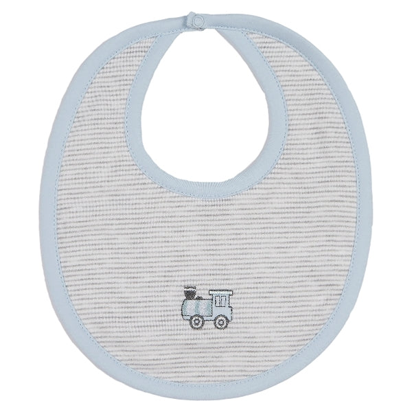 Kissy Kissy - Freight Train  Stripe Bib - Grey