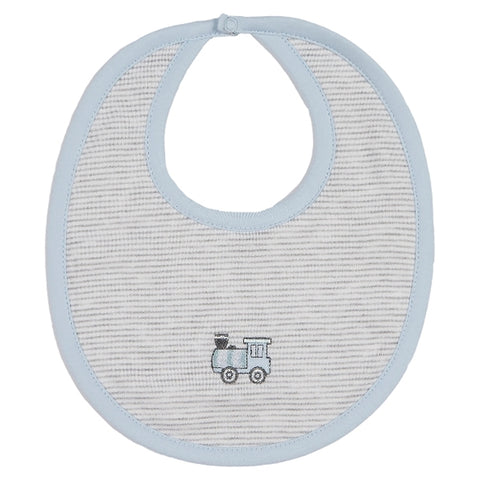 Kissy Kissy - Freight Train  Stripe Bib - Grey