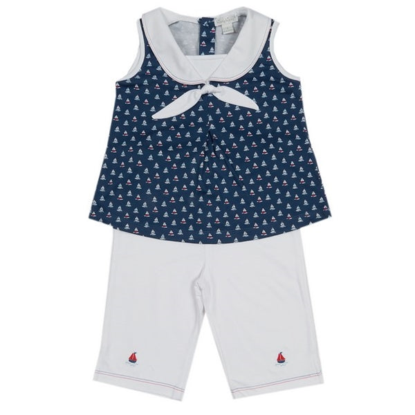 Kissy Kissy - Ocean Breeze Capri Pant Set w/Tee w/Collar Toddler