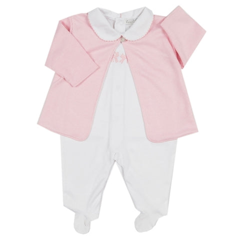 Kissy Kissy - Fawn Favorites Footie W/Collar and Jacket Set  - Wh/Pink