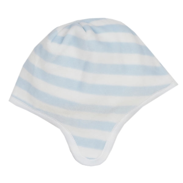 Kissy Kissy - Mini Pets  Velour Stripe Hat W/Flaps  - Lt Blue