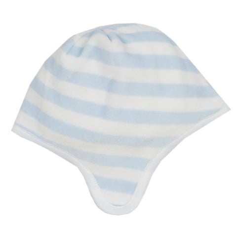 Kissy Kissy - Mini Pets  Velour Stripe Hat W/Flaps  - Lt Blue