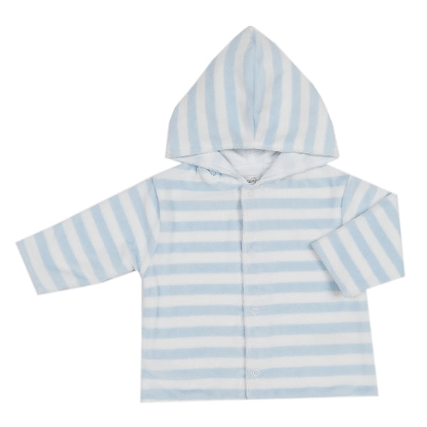 Kissy Kissy - Mini Pets  Velour Stripe Jacket W/Hood - Lt Blue