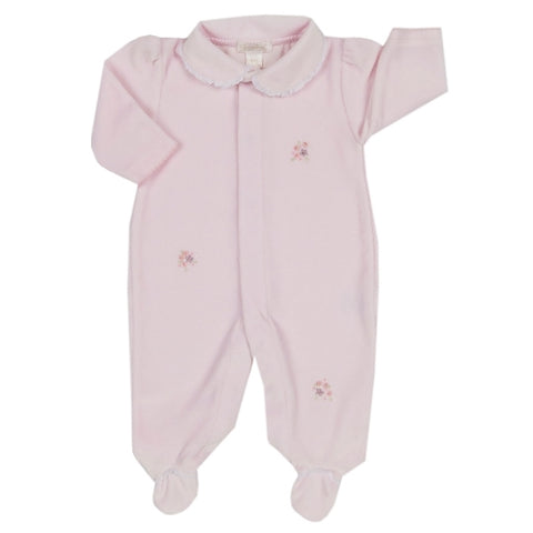 Kissy Kissy Premier - Belle Fleur Velour Footie W/Collar - Pink